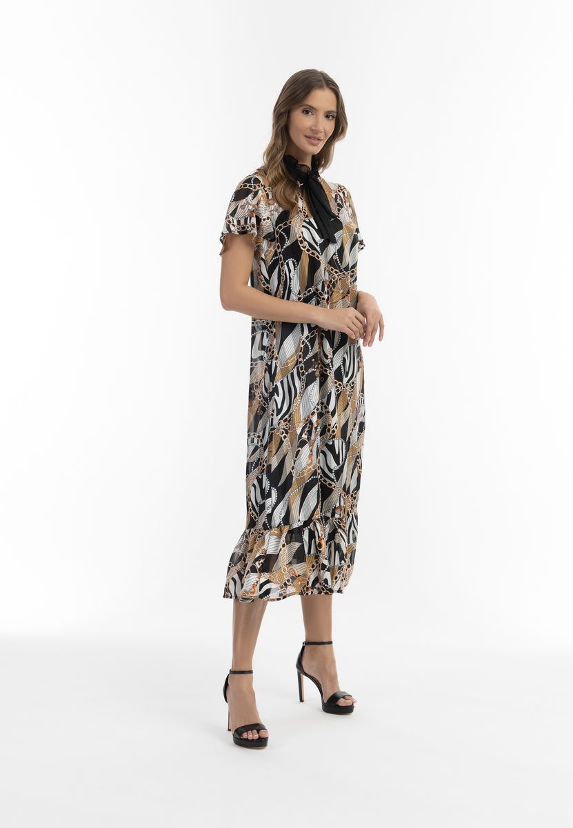 Elegantes Midikleid mit Kettenprint