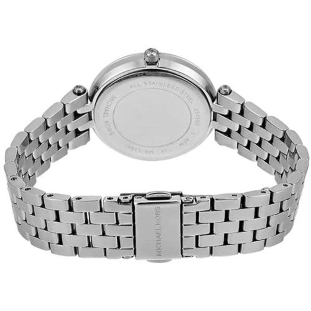 Elegante Edelstahluhr mit Kristalllünette