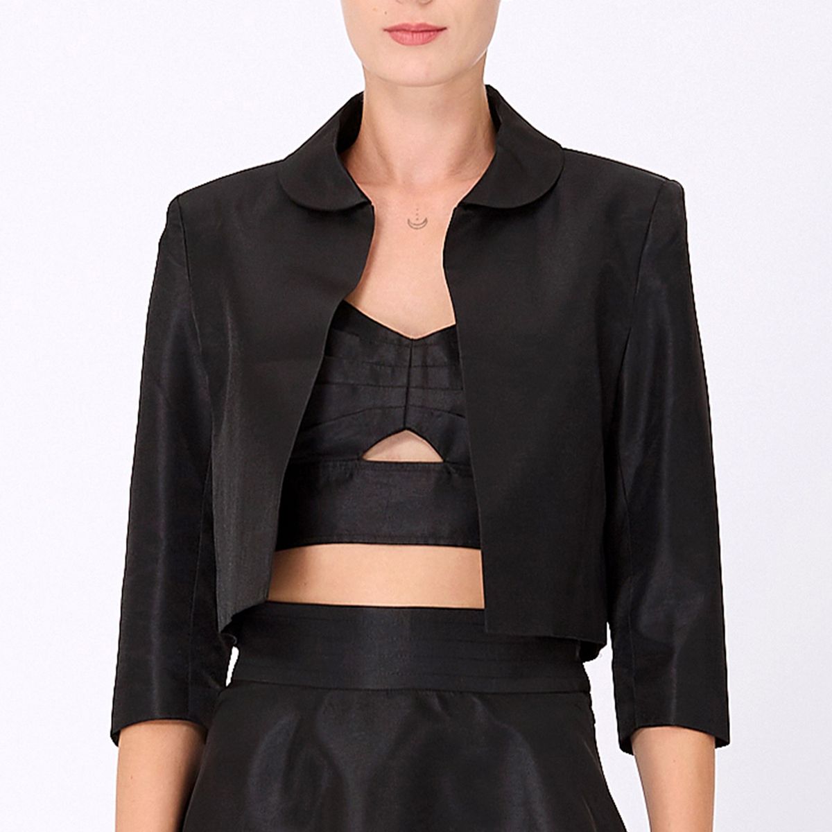 Minimalistischer Taft-Crop-Bolero