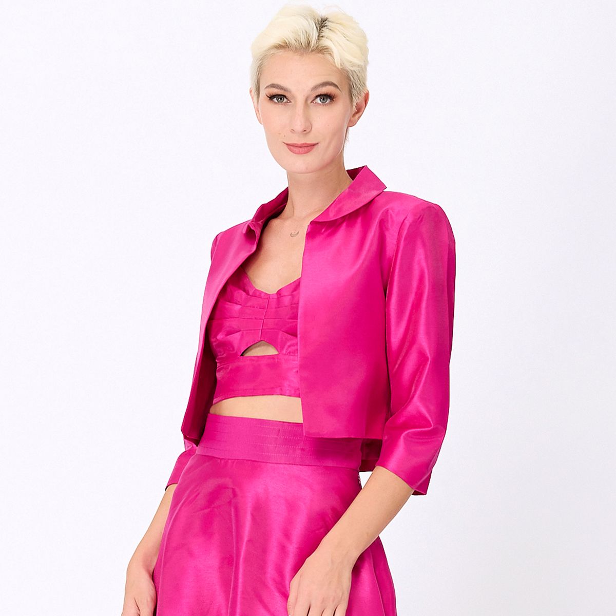 Minimalistischer Taft-Crop-Bolero