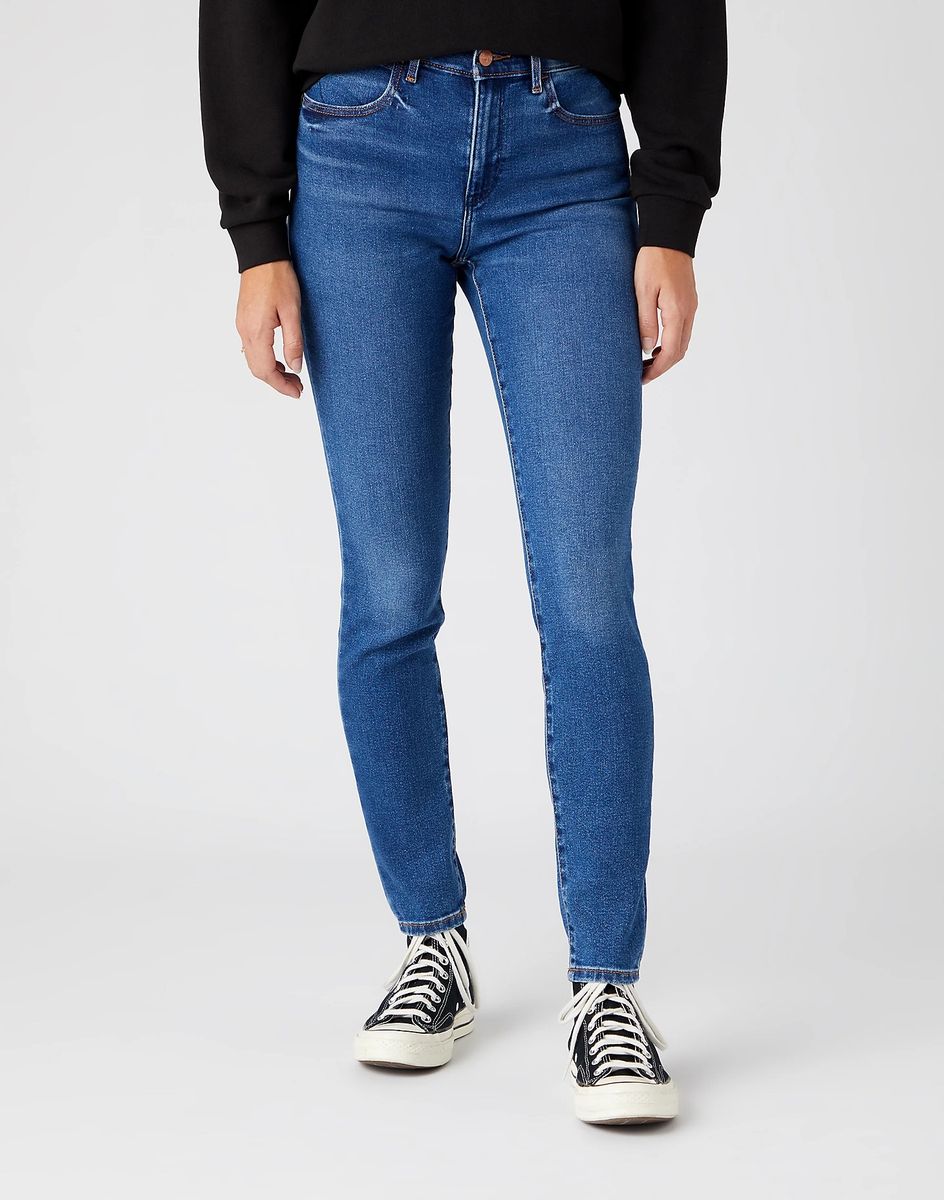 High-Waist-Skinny-Jeans aus Denim