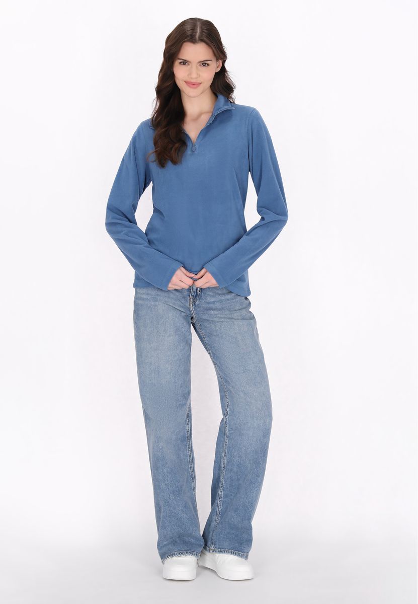 Fleece-Pullover mit halbem Reißverschluss