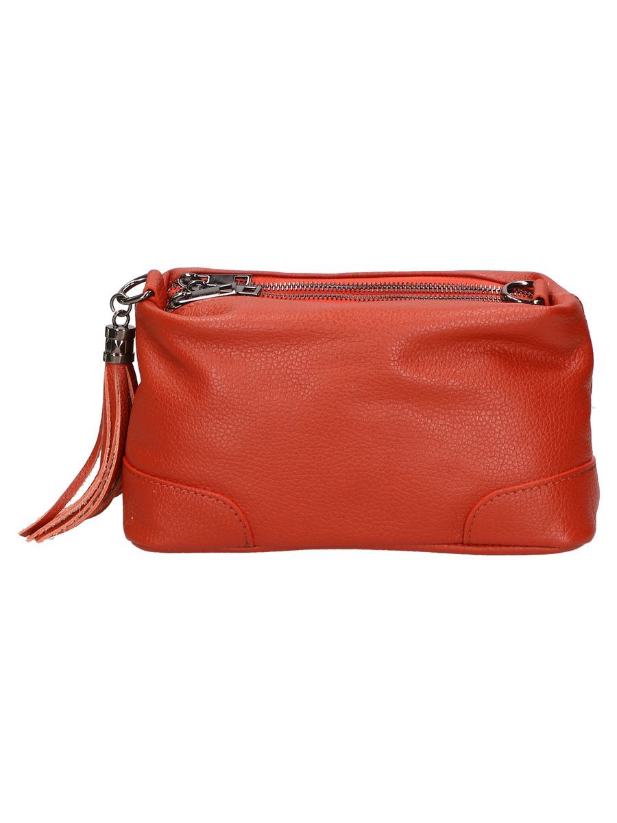 Leder-Beuteltasche mit Troddel