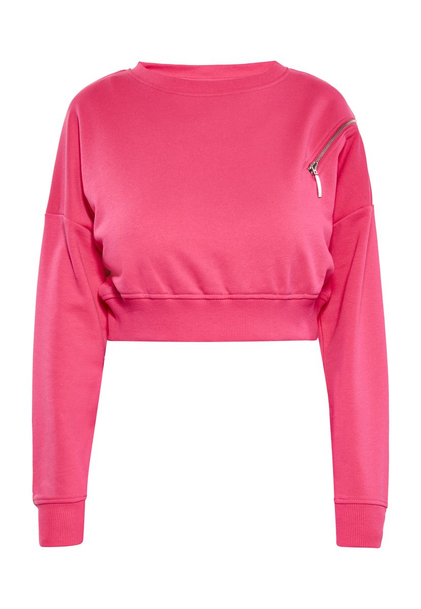 Cropped-Sweatshirt aus Frottee-Strick