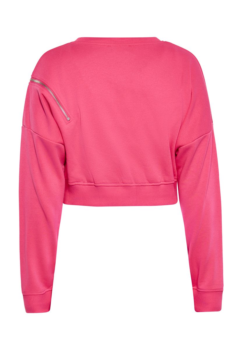 Cropped-Sweatshirt aus Frottee-Strick