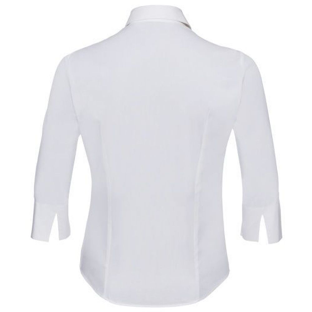 Taillierte Popeline-Bluse mit Dreiviertelarm