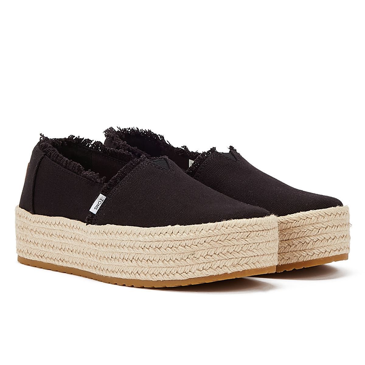 Plateau-Espadrilles mit ausgefranstem Rand