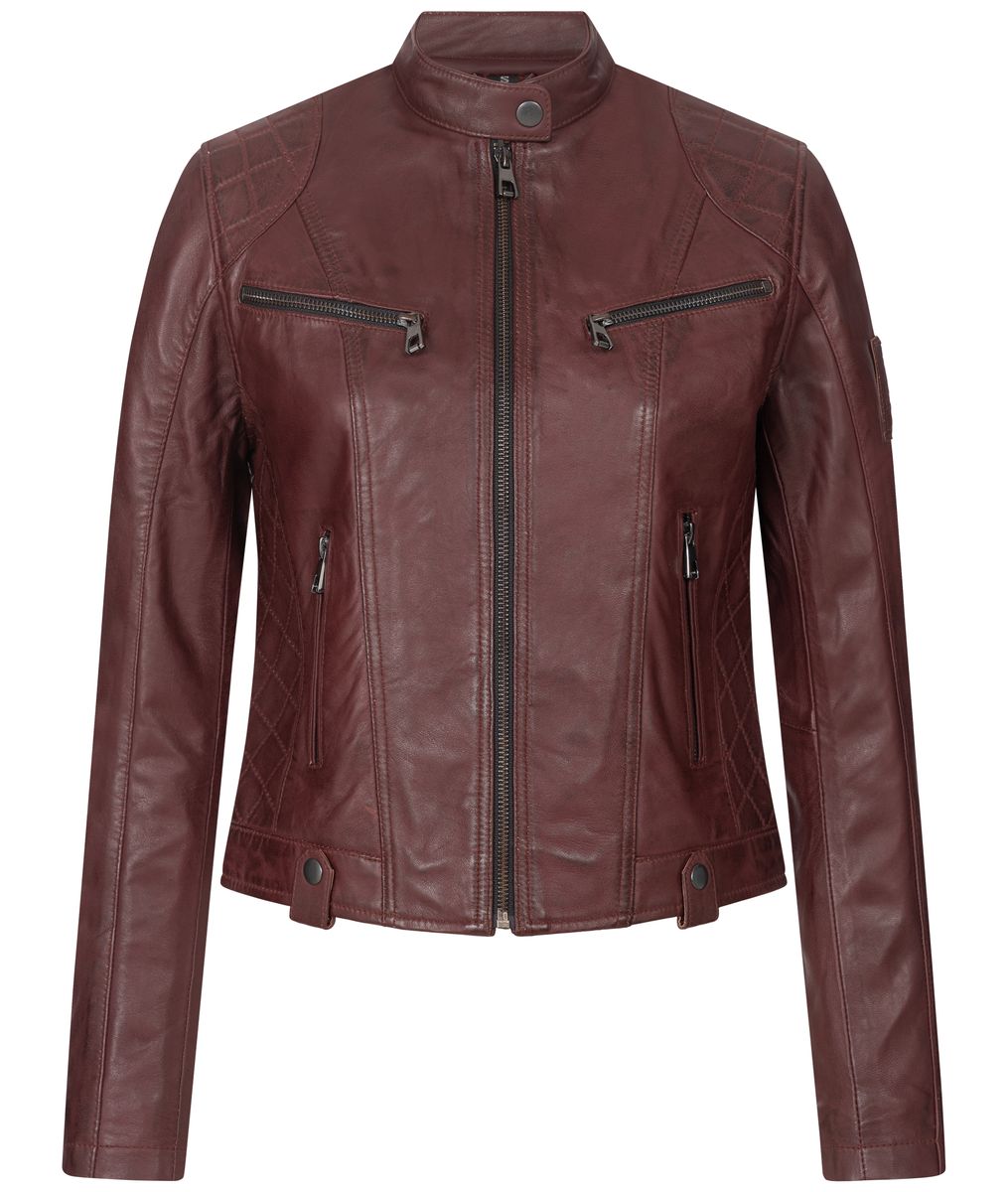 Klassische Lederjacke mit Stehkragen