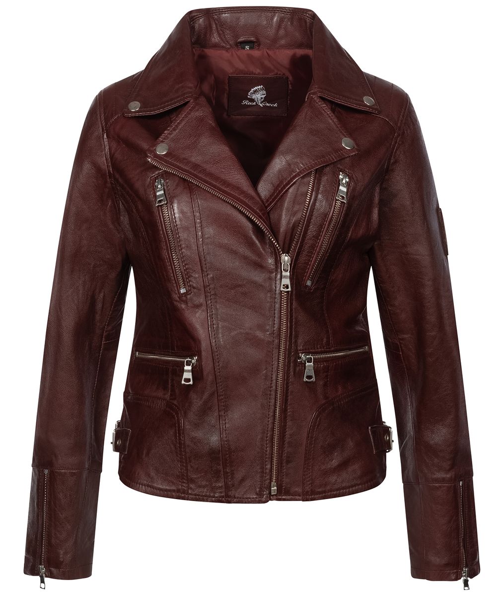 Klassische Lederjacke mit Stehkragen