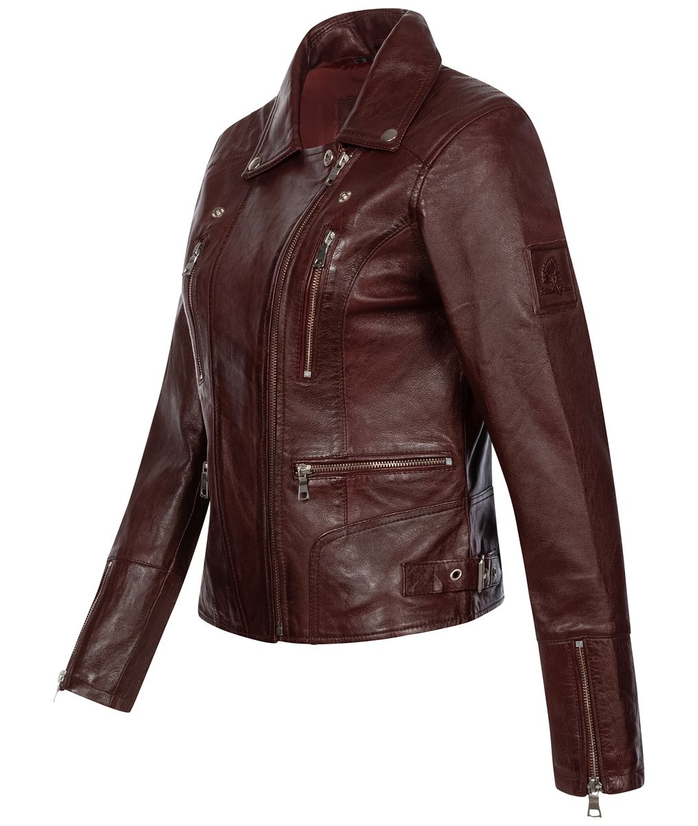 Klassische Lederjacke mit Stehkragen
