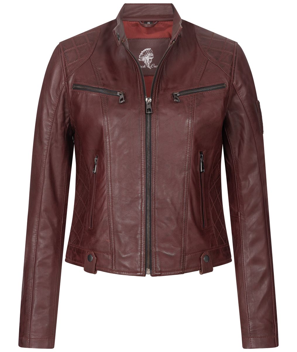 Klassische Lederjacke mit Stehkragen