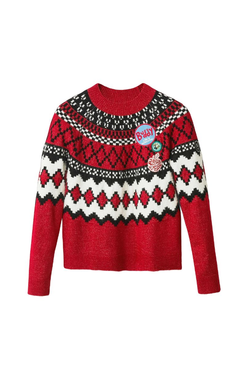 Geometrischer Fair-Isle-Strickpullover
