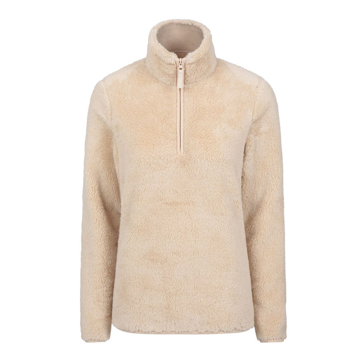 Teddy-Fleece-Pullover mit Viertelreißverschluss