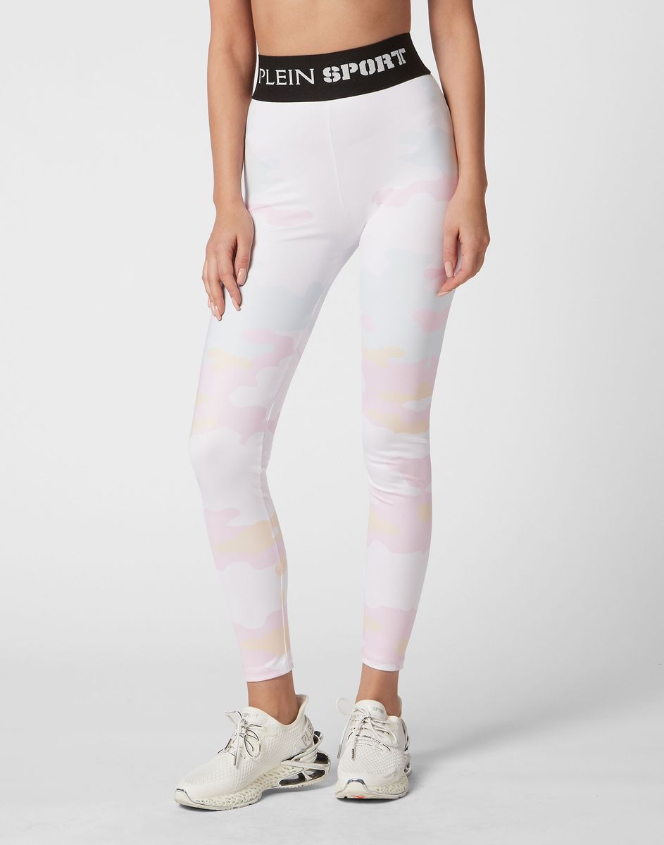 Hoch taillierte Camouflage-Leggings in Pastelltönen