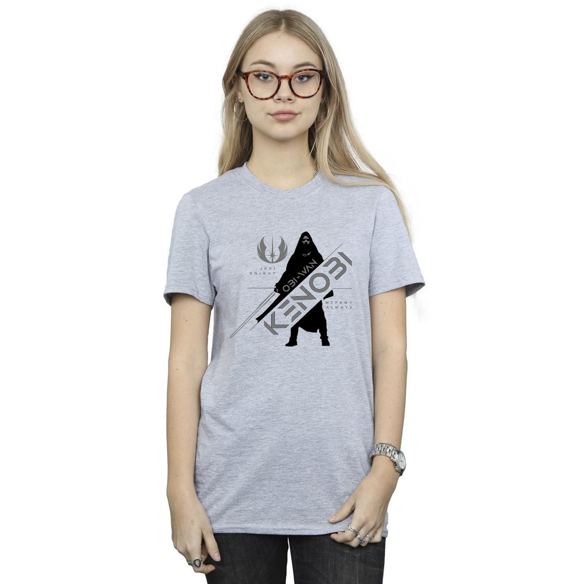 Grafik-T-Shirt mit Jedi-Ritter-Motiv