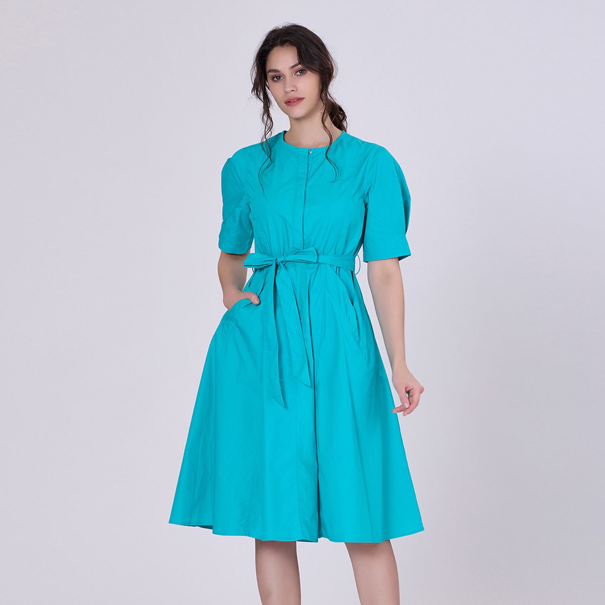 A-Linien-Blusenkleid aus Baumwolle