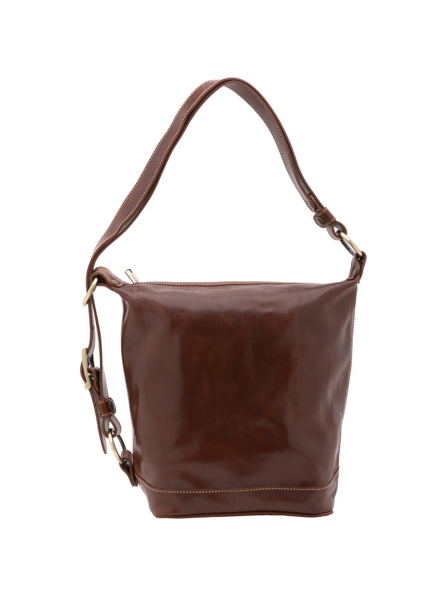 Minimalistische Leder-Beuteltasche