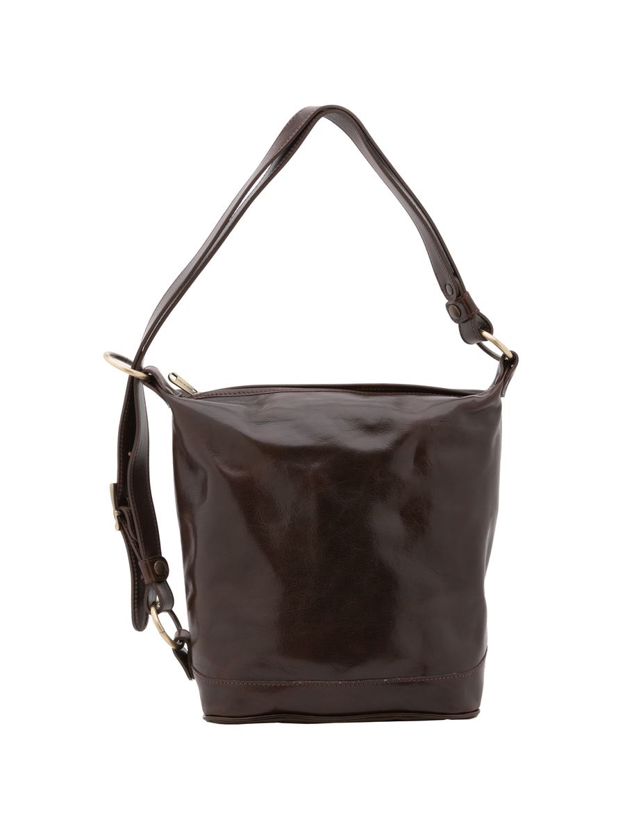 Minimalistische Leder-Beuteltasche