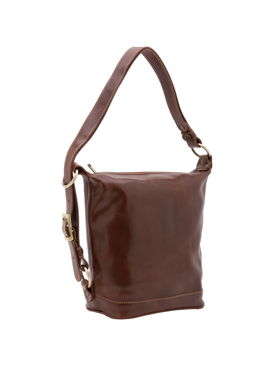 Minimalistische Leder-Beuteltasche