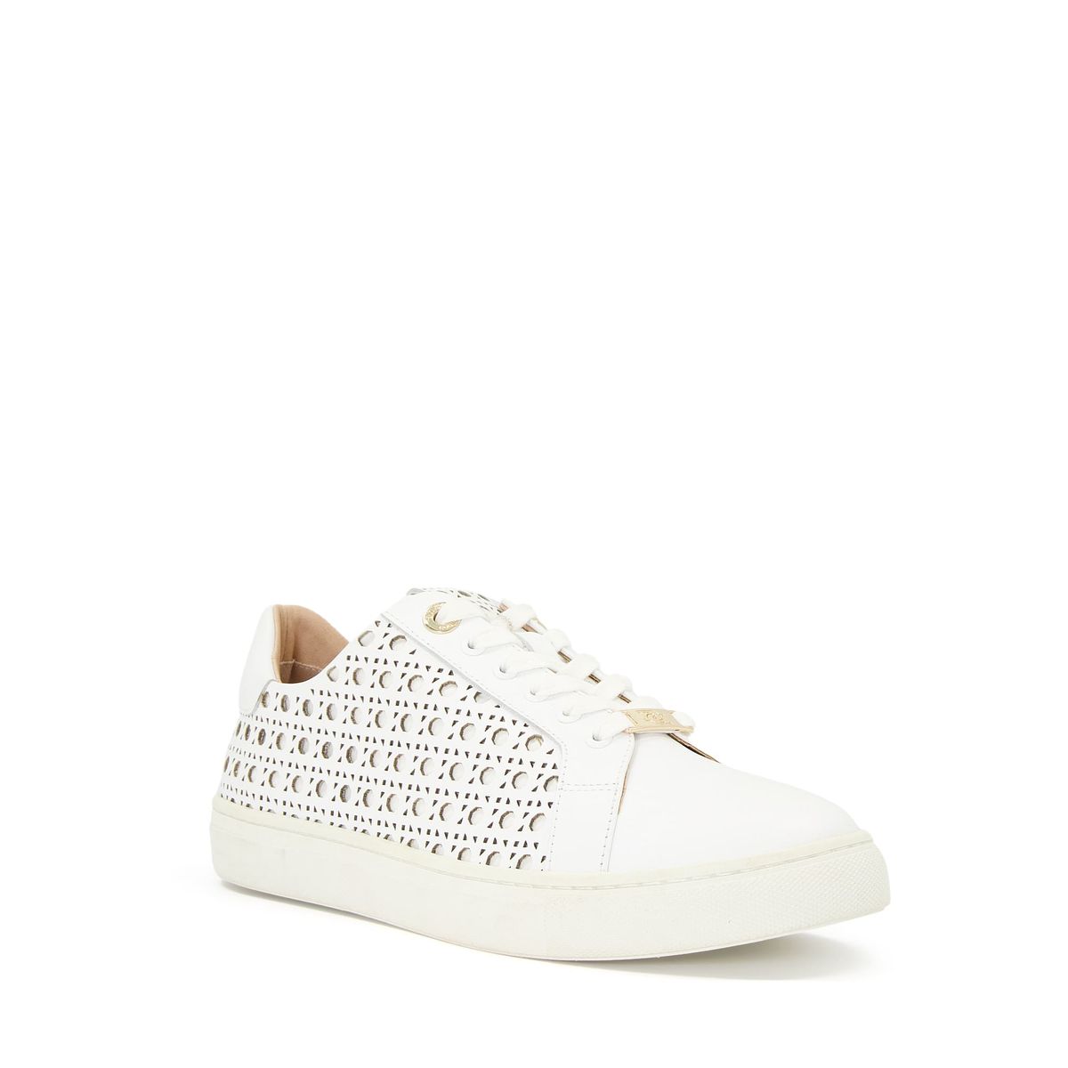 Leder-Sneaker mit feinem Lochmuster