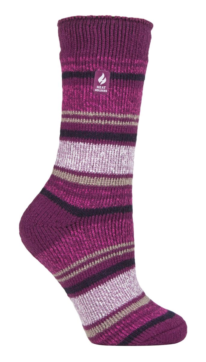 Thermo-Strickstrümpfe mit Streifenmuster