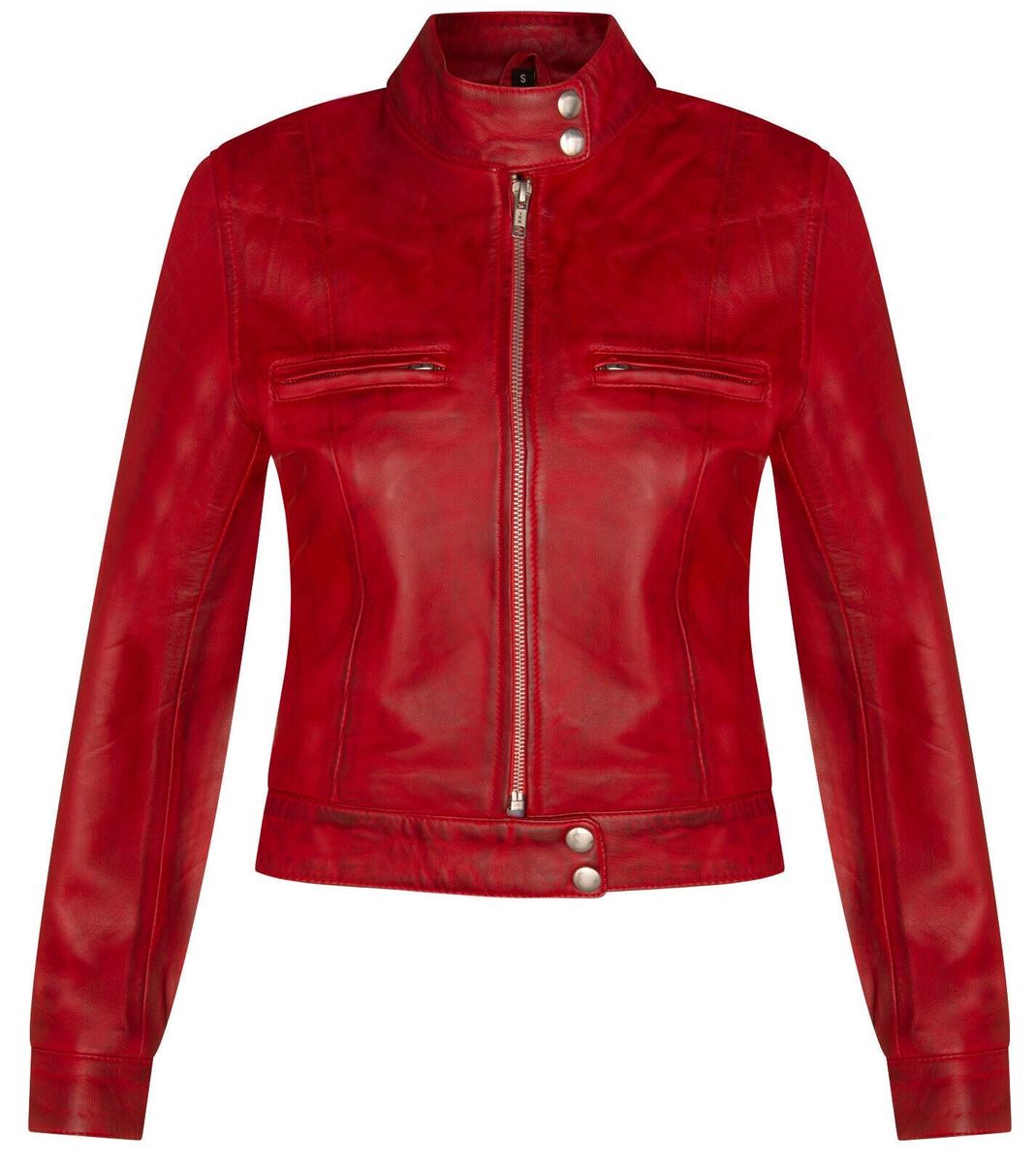 Schlichte Bikerjacke aus Leder
