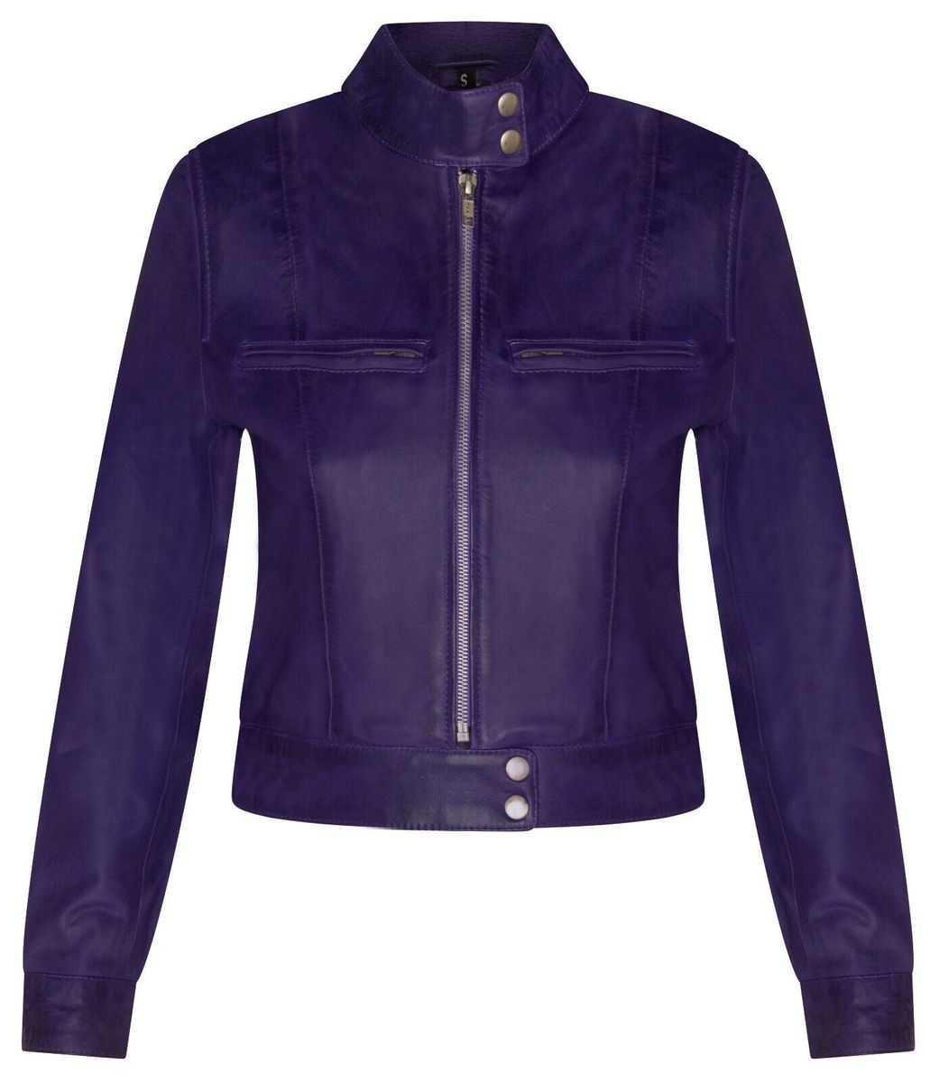 Schlichte Bikerjacke aus Leder