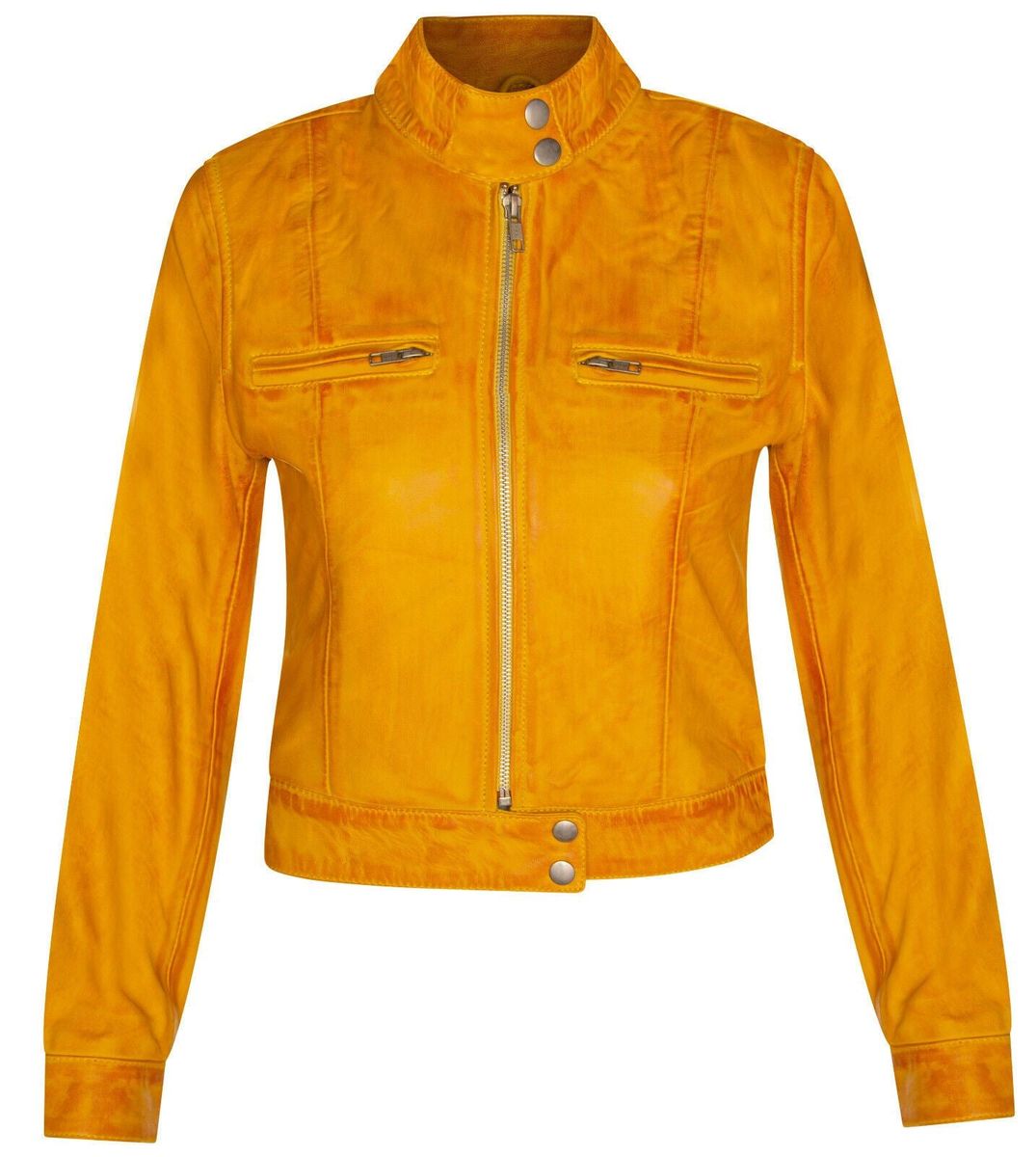 Schlichte Bikerjacke aus Leder