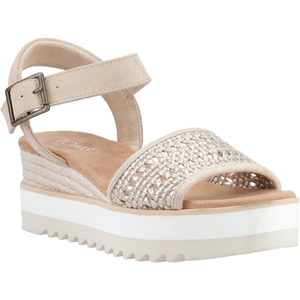 Gewebte Metallic-Plateau-Keilsandalen