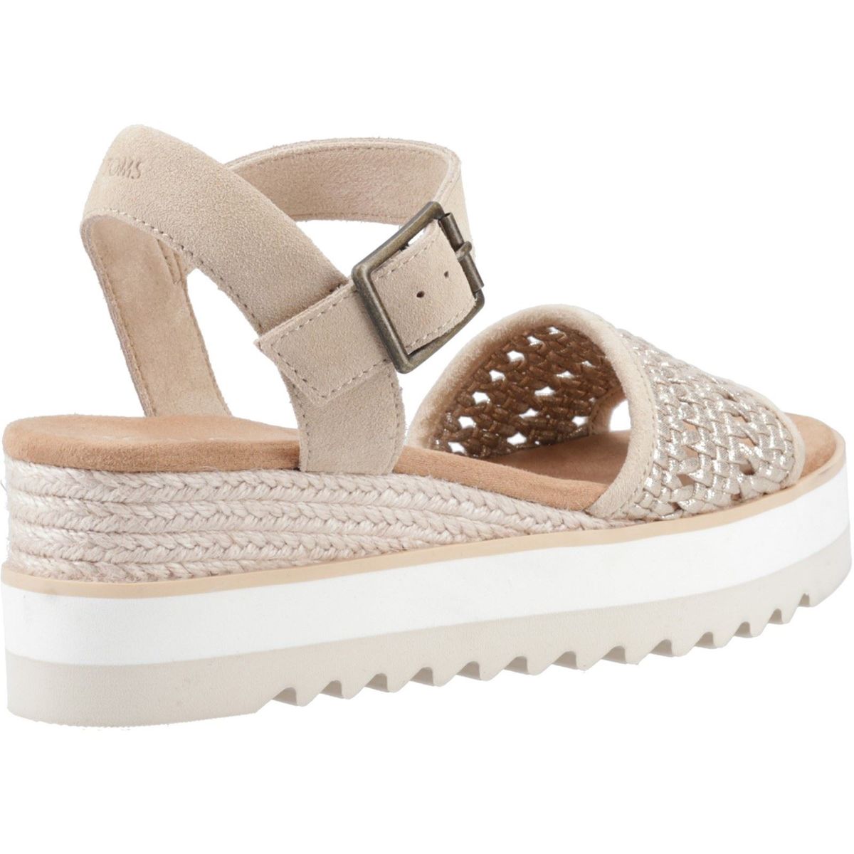 Gewebte Metallic-Plateau-Keilsandalen