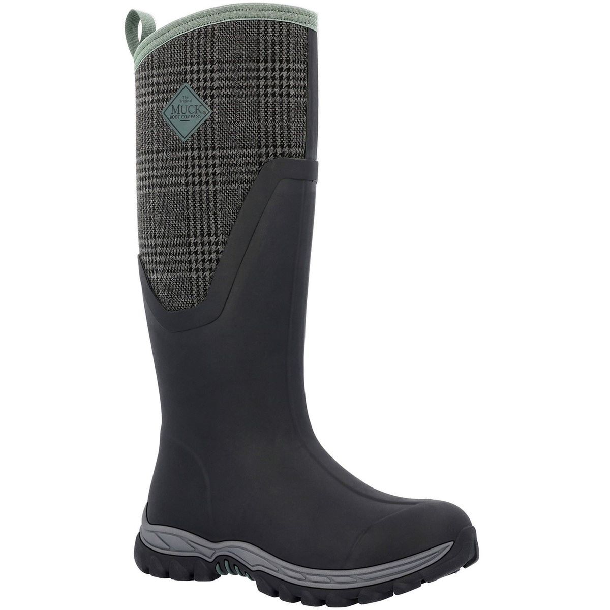 Hohe Thermo-Gummistiefel mit Karomuster