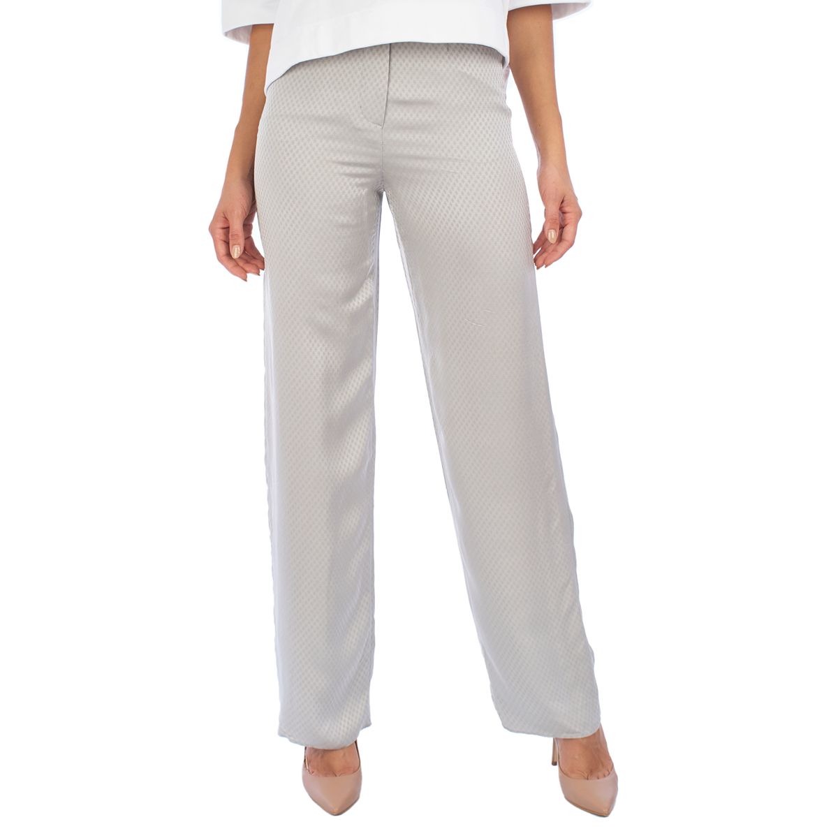 Jacquard-Palazzohose mit weitem Bein
