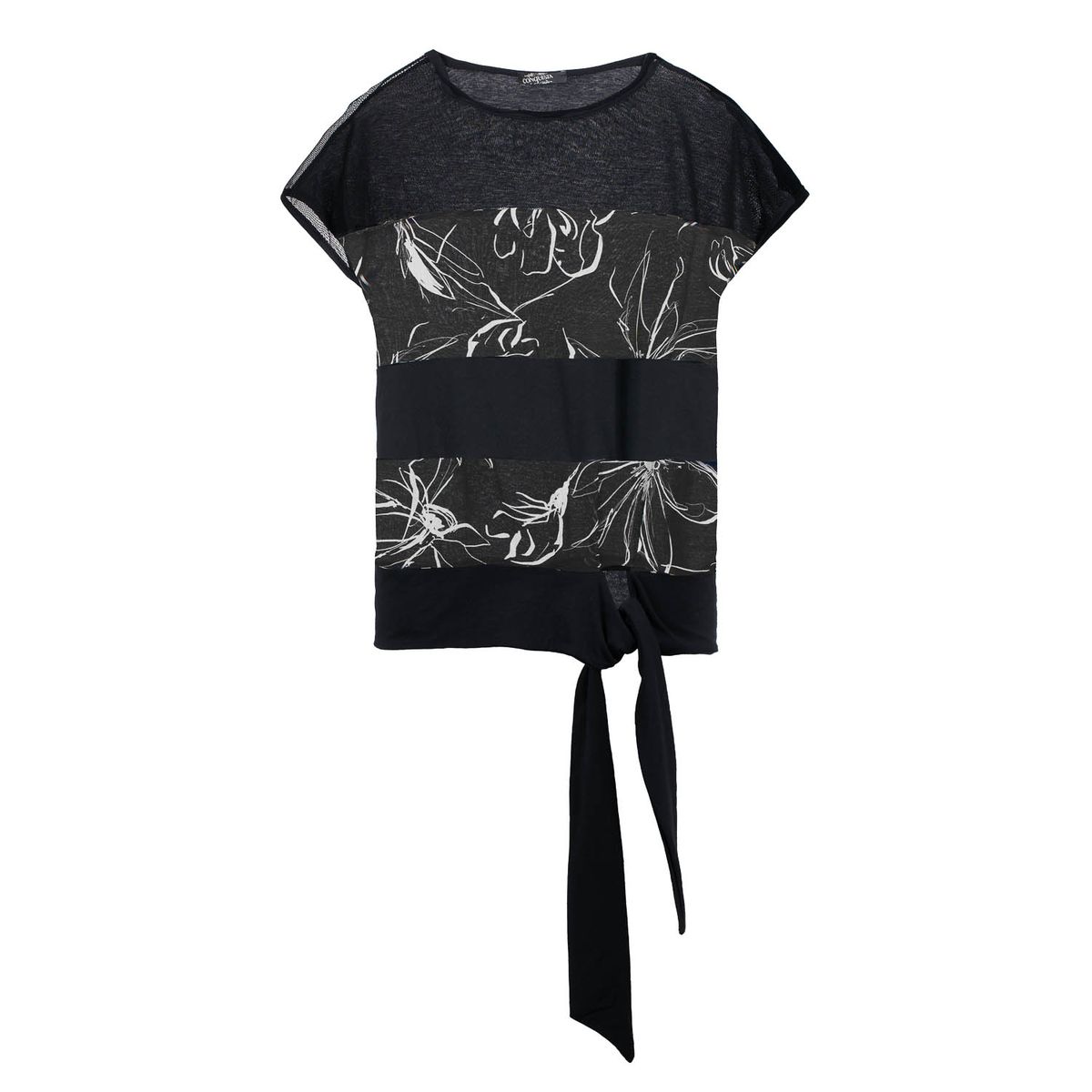 Oberteil mit abstraktem Blumenmuster