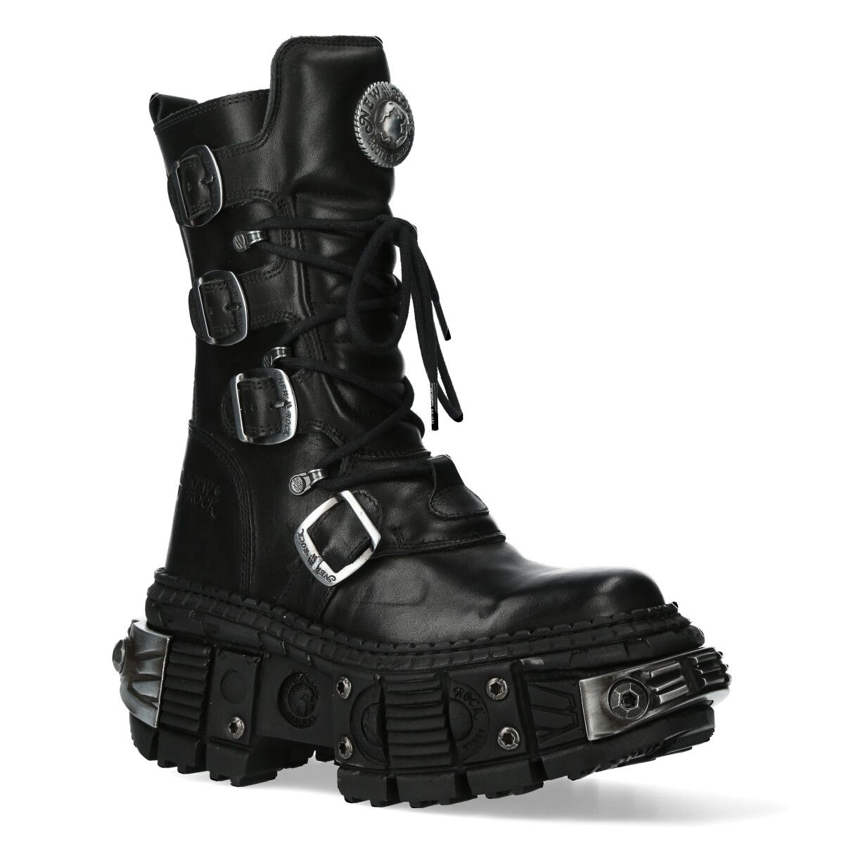 Ikonische Plateau Goth Schnallenstiefel