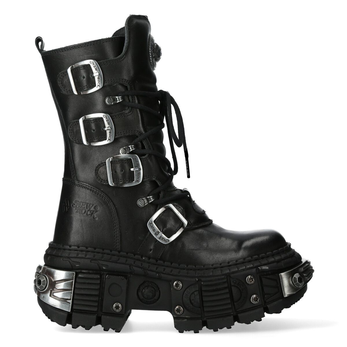 Ikonische Plateau Goth Schnallenstiefel