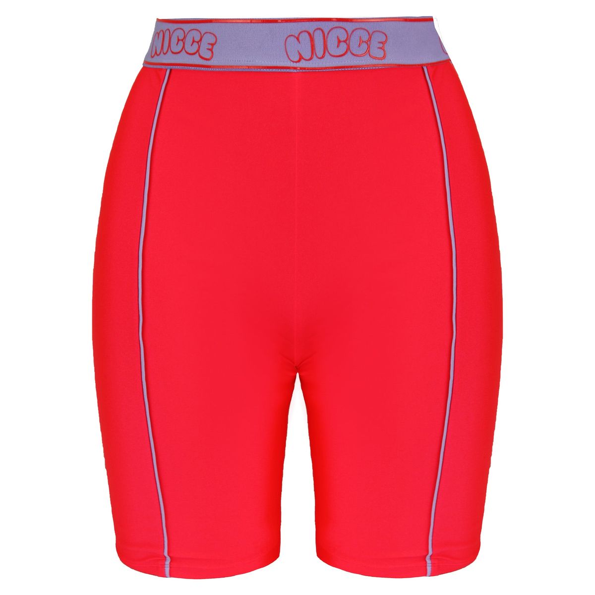 High-Waist Logo-Radlerhose mit Paspelierung