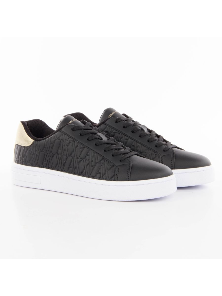 Leder-Sneaker mit Geo-AX-Prägung