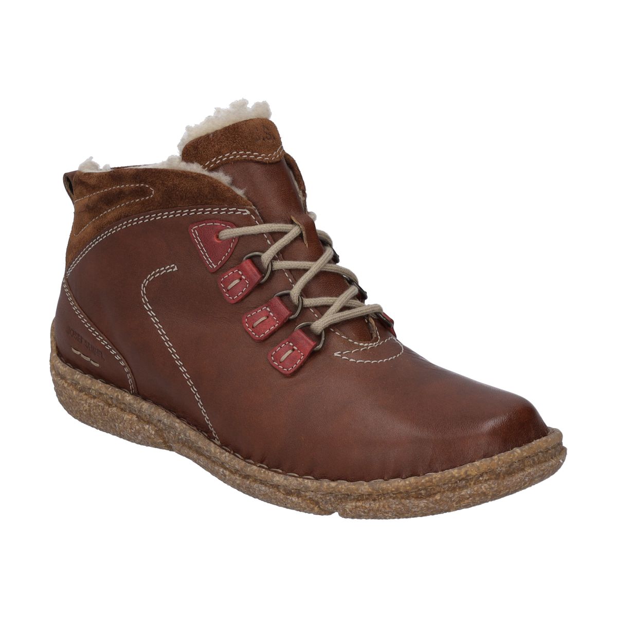 Bequeme Leder-Stiefeletten mit Schnürung