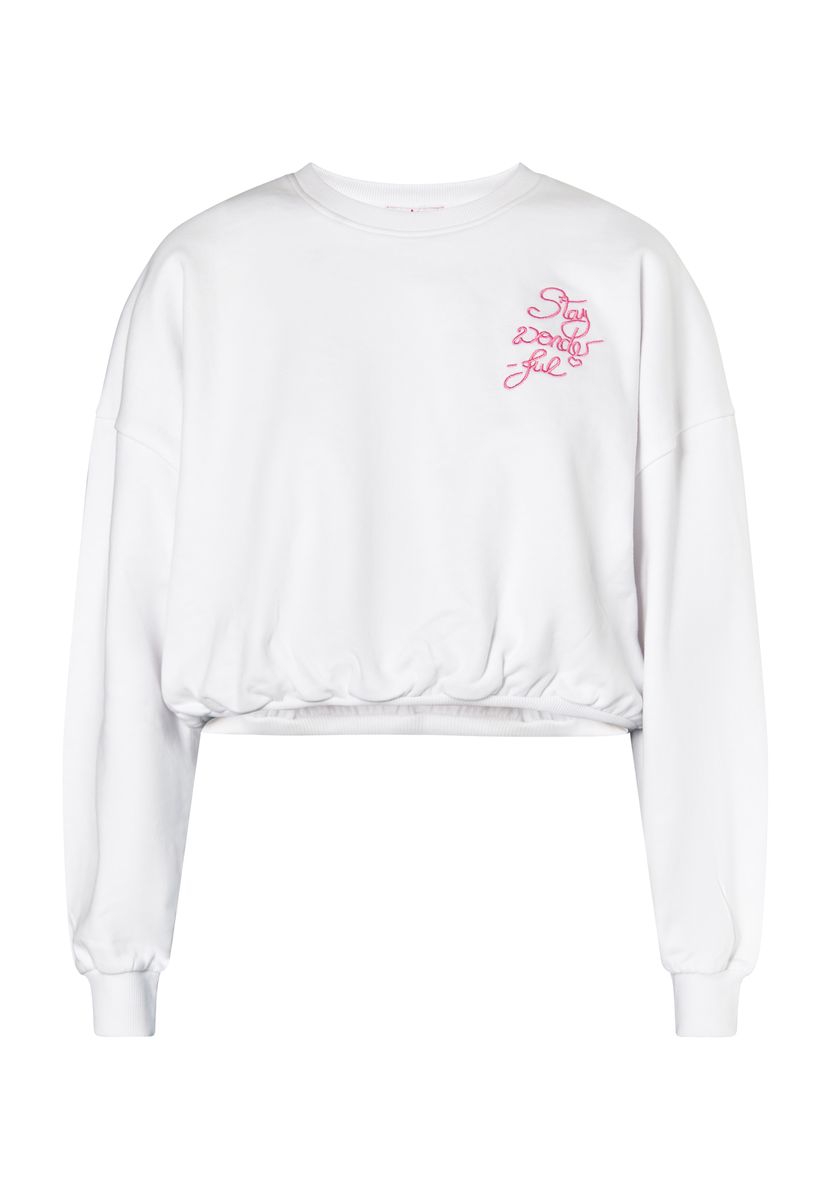 Cropped-Sweatshirt mit Statement-Stickerei