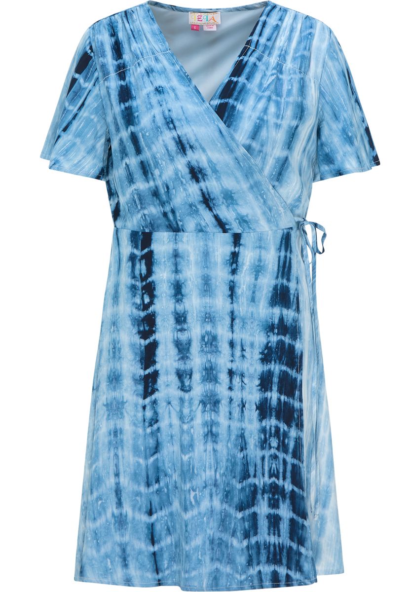 Boho-Wickelkleid mit Batikmuster