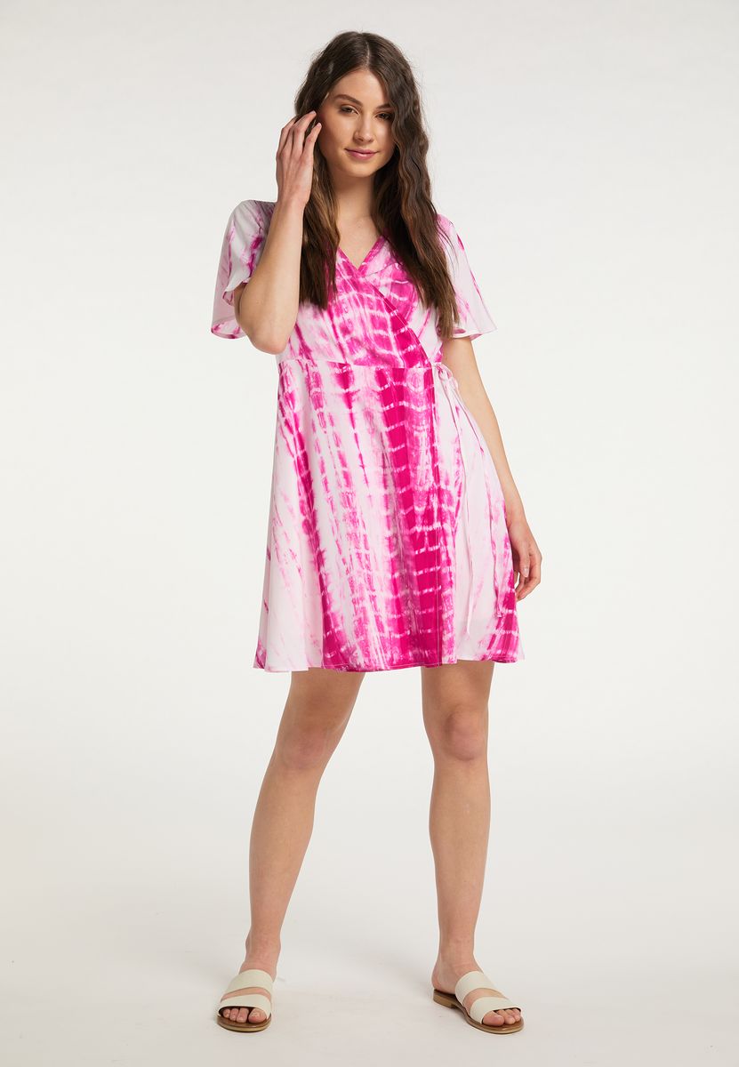 Boho-Wickelkleid mit Batikmuster