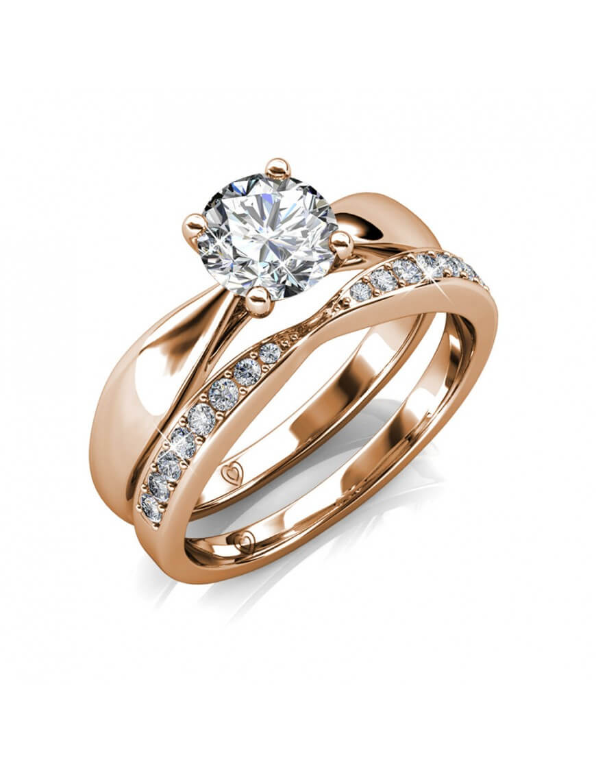 Roségoldenes Prestige Ringset