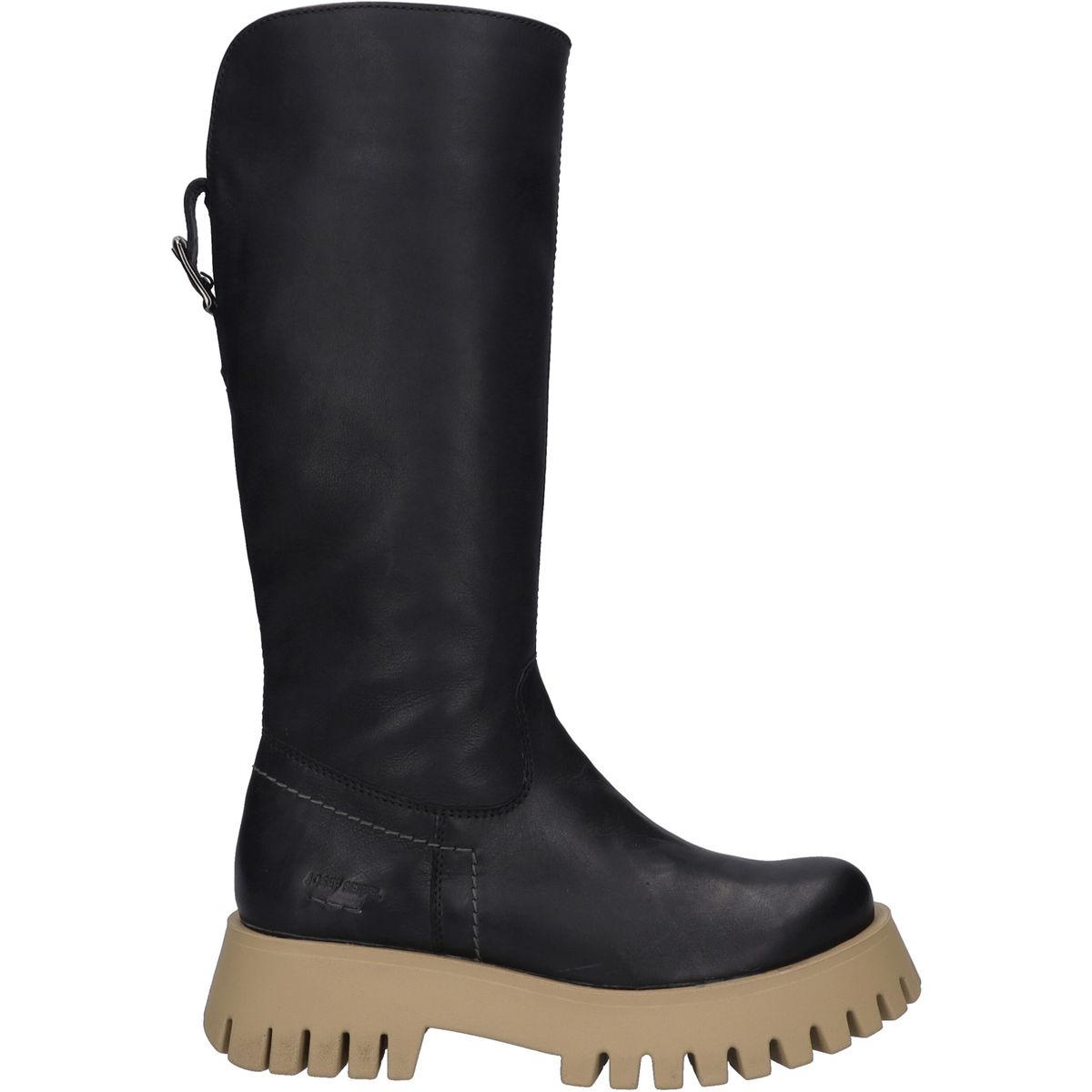 Kniehohe Plateaustiefel mit Profilsohle