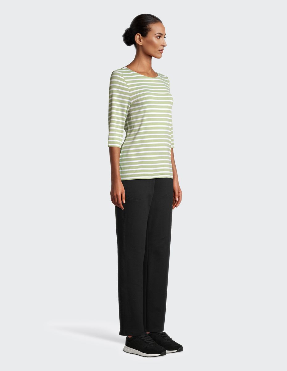 Gestreiftes 3/4-Arm Jersey-Shirt