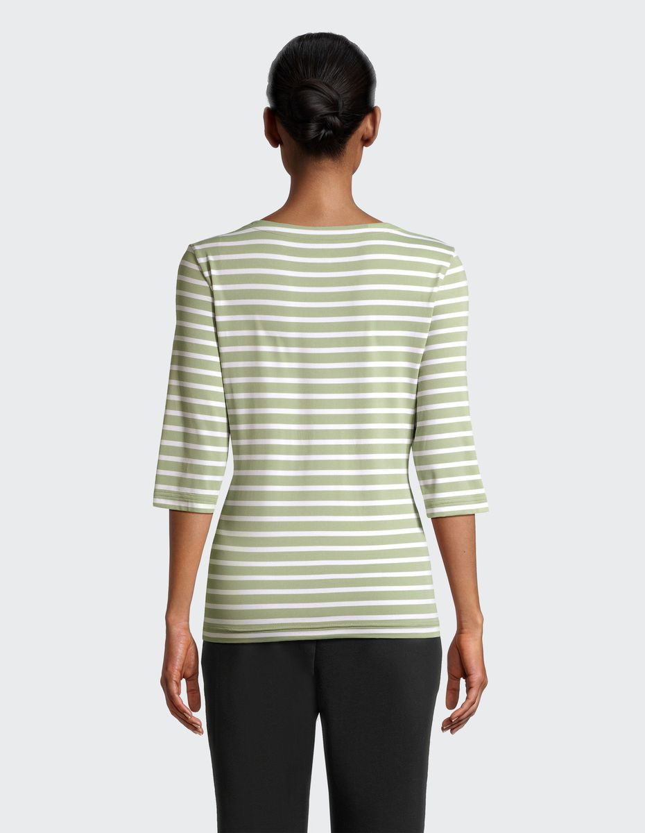 Gestreiftes 3/4-Arm Jersey-Shirt