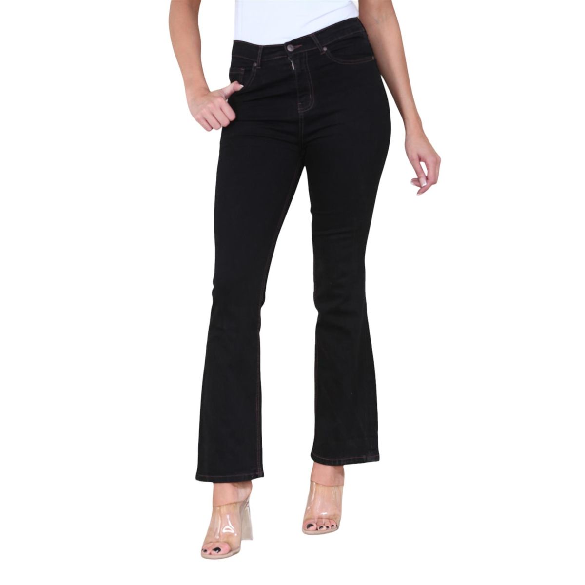 Hochtaillierte Slim Flared Jeans