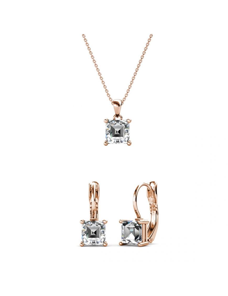 Elegantes quadratisches Kristall Schmuckset