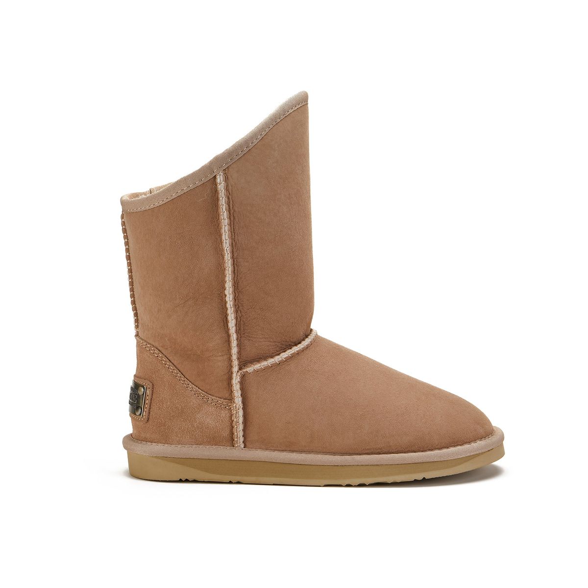 Asymmetrische Kurzschaft-Boots aus Lammfell