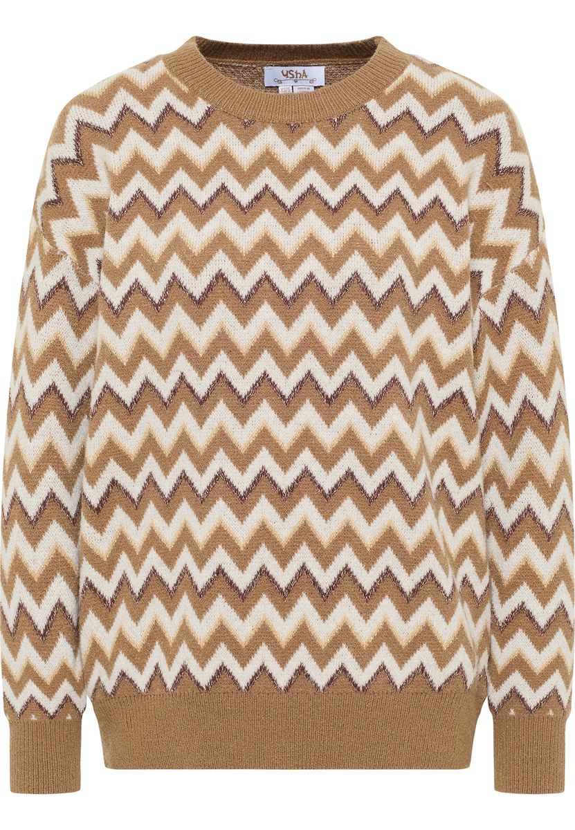 Glitzernder Chevron-Strickpullover