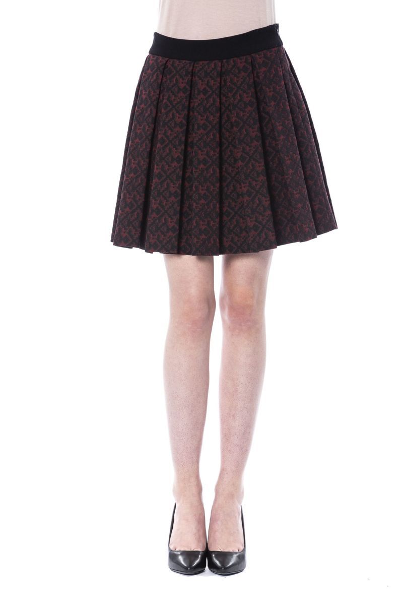 Plissierter Minirock mit geometrischem Jacquard-Muster